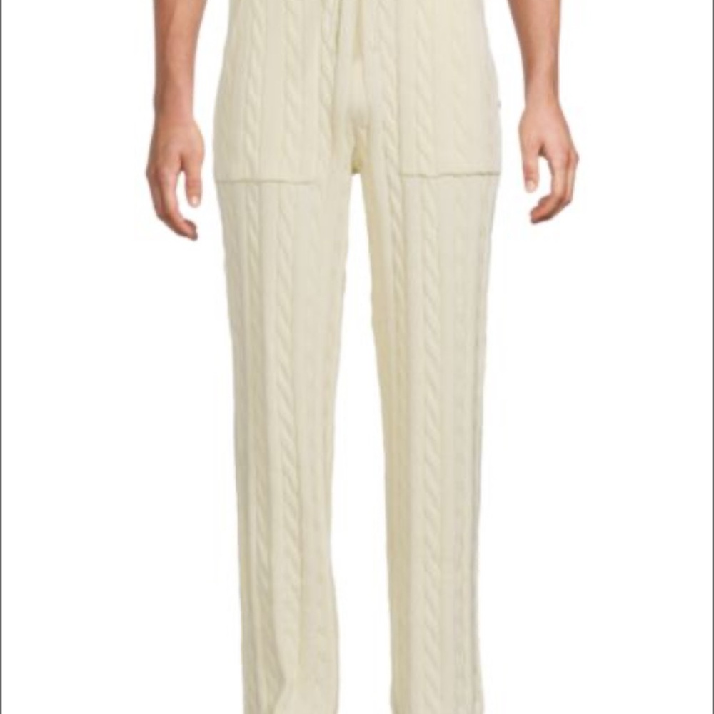 Krost Nautica Baggy Cableknit Cotton Pants | Cream